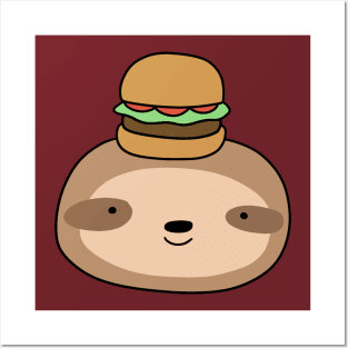 Hamburger Sloth Face Posters and Art